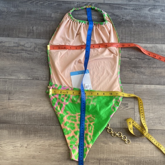 H&M Studio Collection Green Leopard Swimsuit - Picture 5 of 6